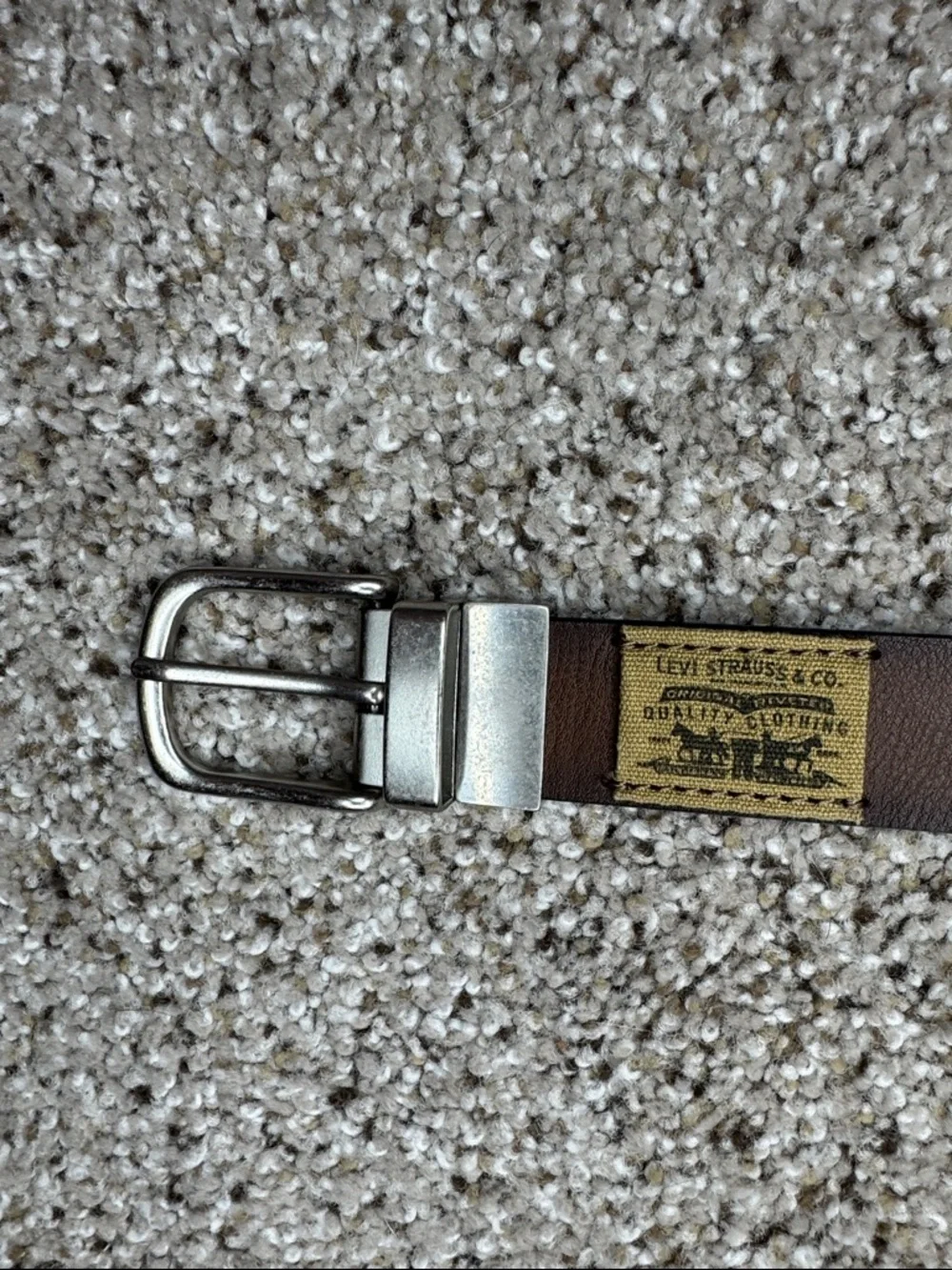 Kids Levi's Brown Reversible to Black Synthetic Leather Belt with Silver Buckle